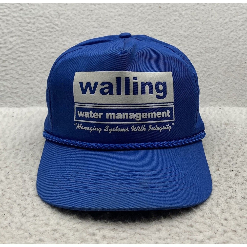 VTG Walling Water Management‎ Blockhead Hat OSFM Snapback Rope Blue Grandpa Dad